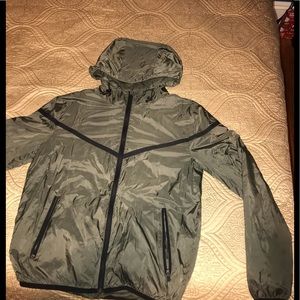 Olive green windbreaker